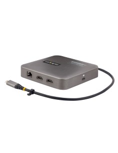 StarTech.com Adaptador Multipuertos USB C - HDMI Doble 4K 60Hz - Hub Ladrón USB 10Gbps de 2 Puertos USB-C USB-A - PD100W - GbE 2