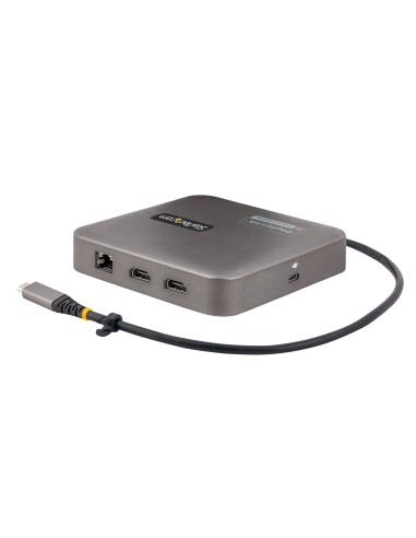 StarTech.com Adaptador Multipuertos USB C - HDMI Doble 4K 60Hz - Hub Ladrón USB 10Gbps de 2 Puertos USB-C USB-A - PD100W - GbE