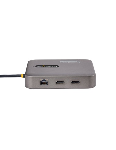 StarTech.com Adaptador Multipuertos USB C - HDMI Doble 4K 60Hz - Hub Ladrón USB 10Gbps de 2 Puertos USB-C USB-A - PD100W - GbE