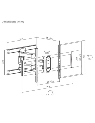 Equip Soporte de TV de movimiento completo de 43"-100