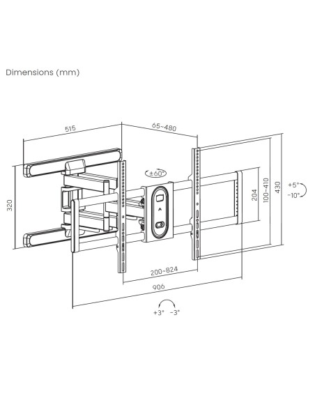 Equip Soporte de TV de movimiento completo de 43"-100