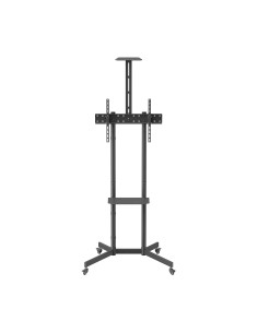 AISENS Soporte De Suelo Eco Con Rueda, Bandeja Para DVD Y Soporte De Cámara Para Monitor TV 45kg De 37-70, Negro 2