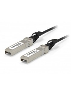 LevelOne DAC-0103 Cable de fibra óptica e InfiniBand 3 m SFP+ Negro, Acero inoxidable