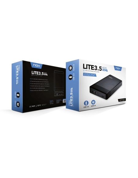 NOX Lite 3.5 Carcasa de disco duro SSD Negro 3.5"