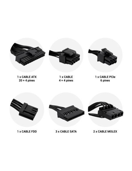 CoolBox FALCOO500E85 unidad de fuente de alimentación 300 W 20+4 pin ATX ATX Gris CoolBox FALCOO500E85 unidad de fuente de alimentación 300 W 20+4 pin ATX ATX Gris