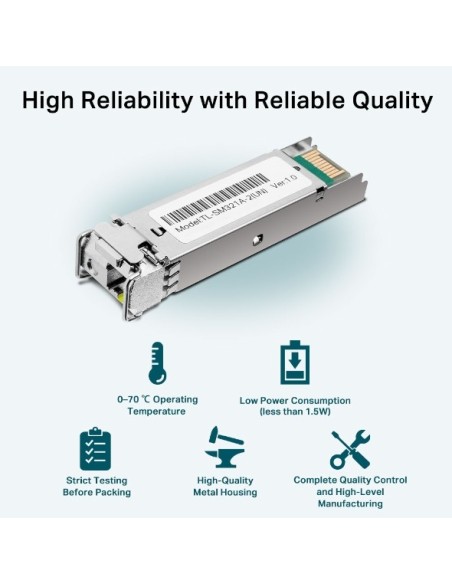 TP-Link TL-SM321A red modulo transceptor Fibra óptica 1250 Mbit s SFP
