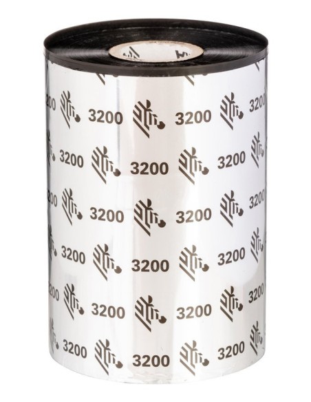 Zebra 3200 Wax Resin cinta térmica 300 m Negro