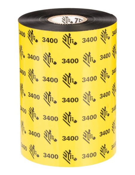 Zebra 3400 High Performance Wax-Resin cinta térmica 450 m Negro