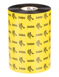 Zebra 3400 Performance Wax-Resin cinta térmica 450 m Negro
