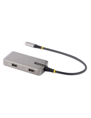 StarTech.com Adaptador Multipuertos USB-C - Docking Station USB Tipo C HDMI 4K60 - Hub Ladrón USB 3.0 de 2 Puertos - Entrega de