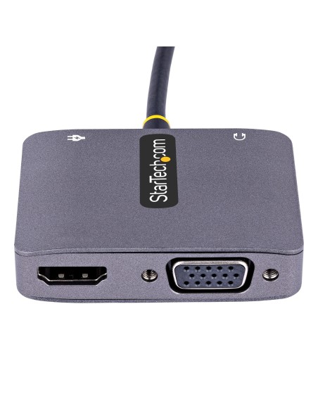 StarTech.com Adaptador de Vídeo USB C, Adaptador Multipuertos USB Tipo C a HDMI VGA con Salida de Audio de 3,5mm, HDR 4K a StarTech.com Adaptador de Vídeo USB C, Adaptador Multipuertos USB Tipo C a HDMI VGA con Salida de Audio de 3,5mm, HDR 4K a