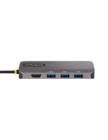 StarTech.com Adaptador Multipuertos USB C, de Vídeo HDMI de 4K y 60Hz, Hub USB-A 3.2 de 3 Puertos de 5Gbps, Entrega de