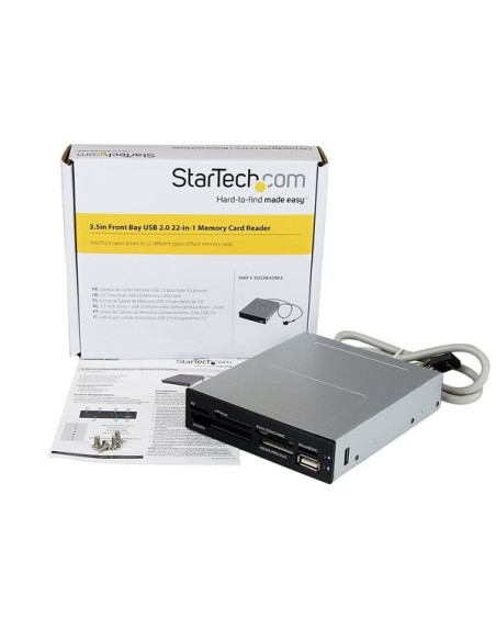 StarTech.com Adaptador Bahía Frontal 3.5in Lector para Tarjetas Memoria Flash SD CF SDHC XD M2 MS 22 en 1 StarTech.com Adaptador Bahía Frontal 3.5in Lector para Tarjetas Memoria Flash SD CF SDHC XD M2 MS 22 en 1