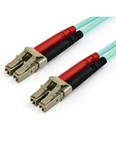 StarTech.com Cable de 10m de Fibra Óptica Multimodo LC UPC a LC UPC OM4 - 50 125µm - Fibra LOMMF VCSEL - Redes de 100G - Cable
