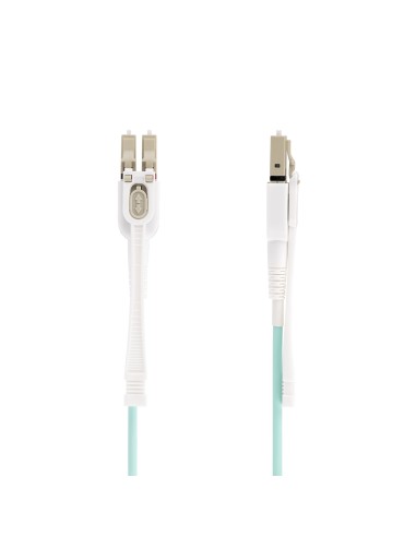 StarTech.com Cable de Fibra Óptica Multimodo LC a LC (UPC) OM4 de 10m - con Pestillos - 50 125µm - Redes de 100G - Resistente a