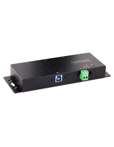 StarTech.com Hub Industrial USB 3.0 de 5Gbps de 4 Puertos - Concentrador USB con Protección de Picos y Descargas ESD - Ladrón