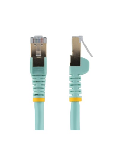StarTech.com Cable de 1m de Red Ethernet RJ45 Cat6a Blindado STP - Cable sin Enganche Snagless - Aguamarina