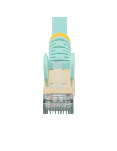 StarTech.com Cable de 1m de Red Ethernet RJ45 Cat6a Blindado STP - Cable sin Enganche Snagless - Aguamarina