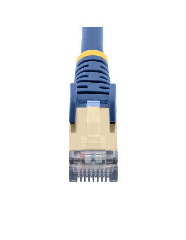 StarTech.com Cable de 0,5m de Red Ethernet RJ45 Cat6a Blindado STP - Cable sin Enganche Snagless - Azul