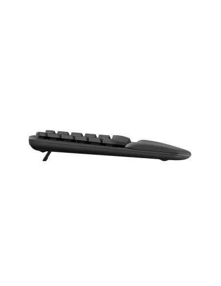 Logitech Wave Keys, teclado ergonómico inalámbrico con reposamanos acolchado, escritura cómoda y natural, Easy-Switch,