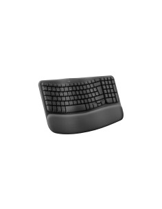 Logitech Wave Keys, teclado ergonómico inalámbrico con reposamanos acolchado, escritura cómoda y natural, Easy-Switch, 2