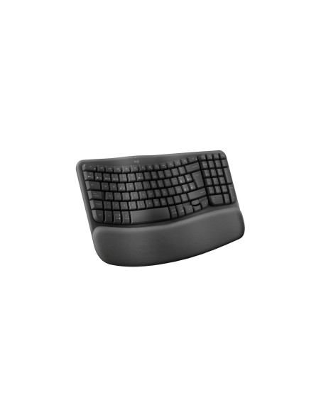 Logitech Wave Keys, teclado ergonómico inalámbrico con reposamanos acolchado, escritura cómoda y natural, Easy-Switch,