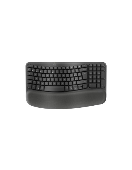 Logitech Wave Keys, teclado ergonómico inalámbrico con reposamanos acolchado, escritura cómoda y natural, Easy-Switch,