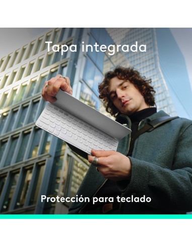 Logitech Keys-To-Go 2, teclado inalámbrico portátil para iPad con tapa integrada, estilizado y compacto, para iPad, iPhone, Mac
