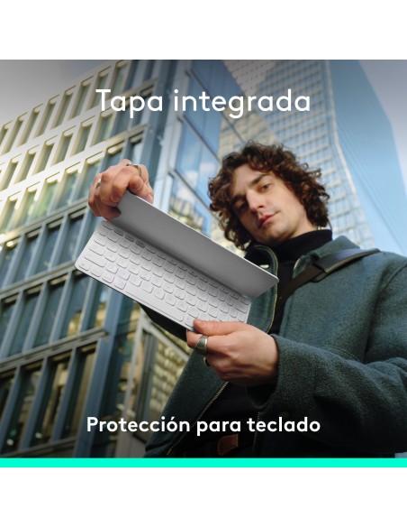 Logitech Keys-To-Go 2, teclado inalámbrico portátil para iPad con tapa integrada, estilizado y compacto, para iPad, iPhone, Mac