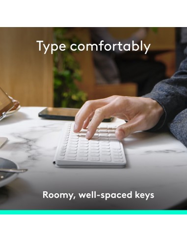 Logitech Keys-To-Go 2, teclado inalámbrico portátil para iPad con tapa integrada, estilizado y compacto, para iPad, iPhone, Mac