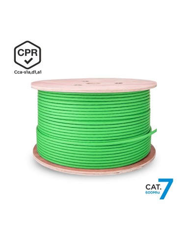 AISENS Cable de Red RJ45 LSZH CPR Cca CAT.7 600 MHZ S FTP AWG23, Verde, 305 m