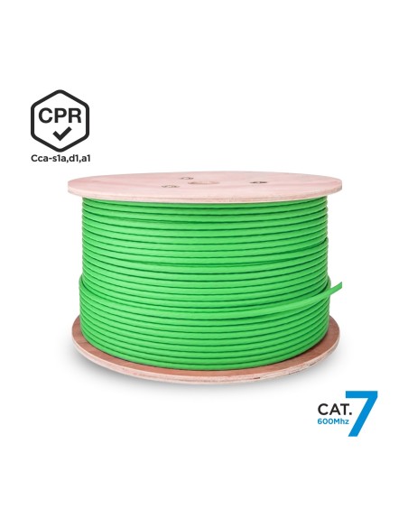 AISENS Cable de Red RJ45 LSZH CPR Cca CAT.7 600 MHZ S FTP AWG23, Verde, 305 m