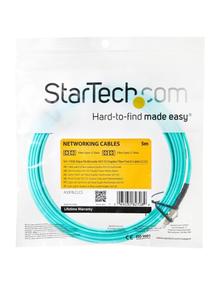 StarTech.com Cable de 5m de Fibra Óptica Multimodo OM3 LC a LC UPC - Full Duplex 50 125µm - para Redes de 100G - LOMMF VCSEL - StarTech.com Cable de 5m de Fibra Óptica Multimodo OM3 LC a LC UPC - Full Duplex 50 125µm - para Redes de 100G - LOMMF VCSEL -