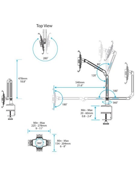 StarTech.com Soporte de Sobremesa para Tablet - Articulado - Para iPad o Android