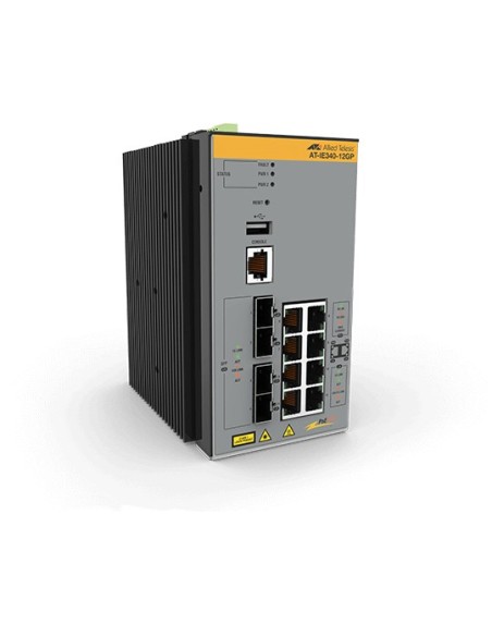Allied Telesis AT-IE340-12GP-80 Gestionado L3 Gigabit Ethernet (10 100 1000) Energía sobre Ethernet (PoE) Gris