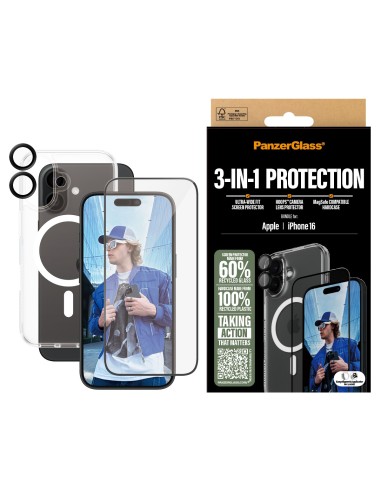 PanzerGlass PG 3-in-1 Bundle iPhone 16 6.1Inch Protector de pantalla Apple 1 pieza(s)