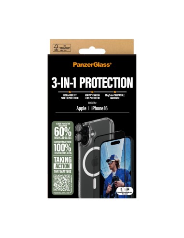 PanzerGlass PG 3-in-1 Bundle iPhone 16 6.1Inch Protector de pantalla Apple 1 pieza(s)