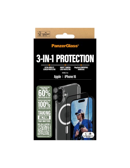 PanzerGlass PG 3-in-1 Bundle iPhone 16 6.1Inch Protector de pantalla Apple 1 pieza(s)