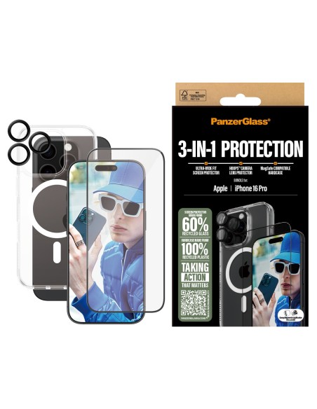 PanzerGlass PG 3-in-1 Bundle iPhone 16 6.3Inch Pro Protector de pantalla Apple 1 pieza(s)