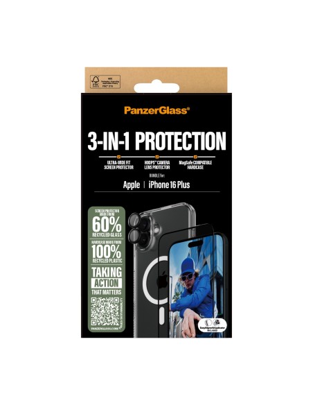 PanzerGlass PG 3-in-1 Bundle iPhone 16 6.7Inch Protector de pantalla Apple 1 pieza(s)