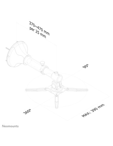 Neomounts BEAMER-W050BLACK Soporte de pared para proyector - prof. 37-47 cm - movimiento completo