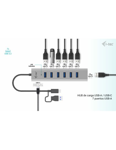 i-tec USB-C USB-A Charging Metal HUB 7 Port