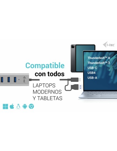 i-tec USB-C USB-A Charging Metal HUB 7 Port