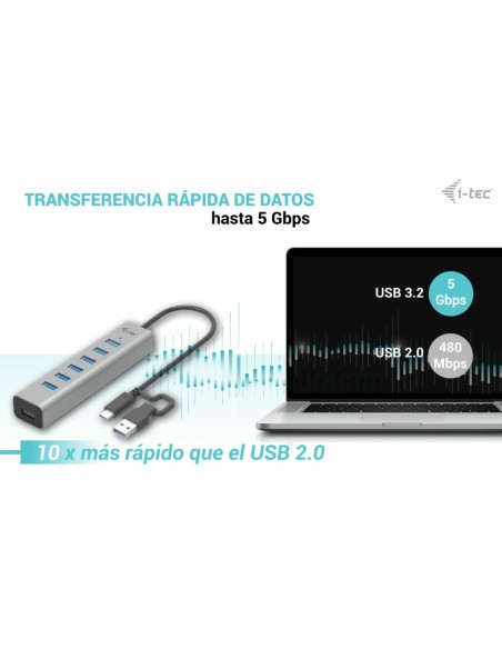 i-tec USB-C USB-A Charging Metal HUB 7 Port