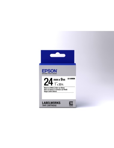 Epson Cinta estándar - LK-6WBN estándar negra blanca 24 9