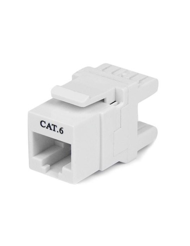 StarTech.com Jack Conector de Pared Módulo Keystone RJ45 Hembra Cat6 de Red 180º - Blanco - Tipo 110