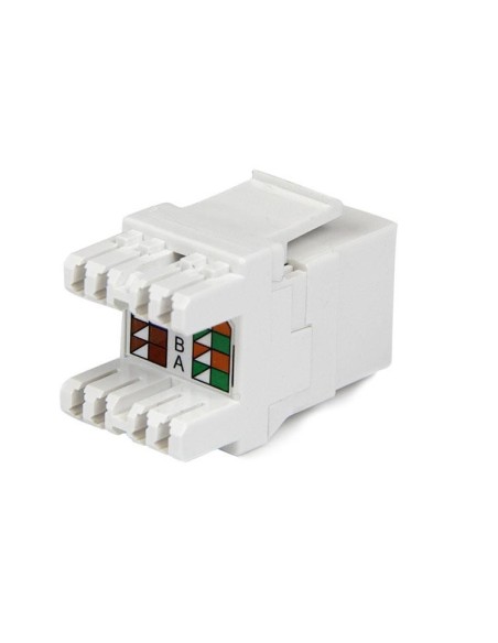 StarTech.com Jack Conector de Pared Módulo Keystone RJ45 Hembra Cat6 de Red 180º - Blanco - Tipo 110
