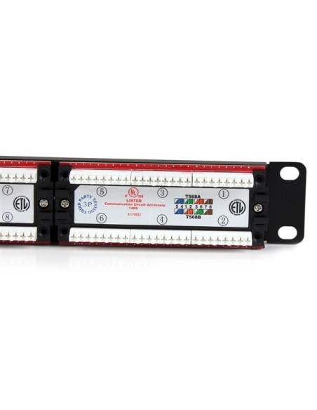 StarTech.com Panel de Parcheo 1U Cat6 110 con 24 Puertos para Montaje en Rack
