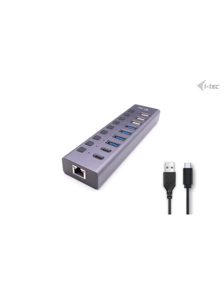 i-tec USB-A USB-C Charging HUB 9port with LAN + Power Adapter 60 W