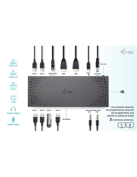 i-tec USB 3.0   USB-C   Thunderbolt Dual Display Docking Station + Power Delivery 100W